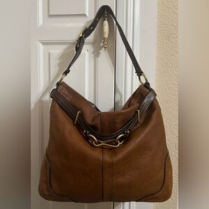 Coach Hamilton Brown Pebbled Leather Hobo Bag #12460